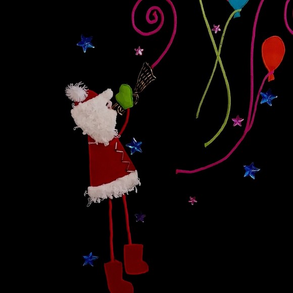 VTG Christina Rotelli Christmas Sweater Sz 1X Embroidered Holiday Santa Claus - Picture 11 of 16